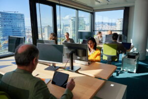 insurance company choosing erp partners for operational efficiency, office environment (1) office setting, working with business central partners for BC ERP